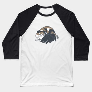 All Curled Up--Longhaired Scottish Fold Style Baseball T-Shirt